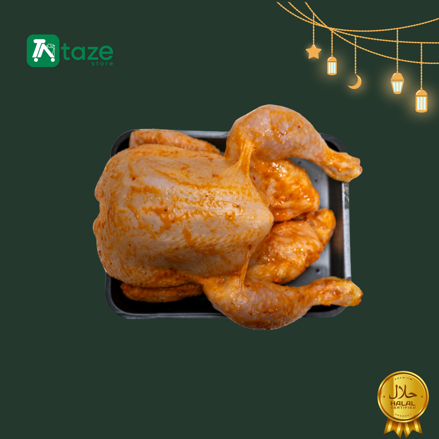 Halal Whole Chicken - Marinated