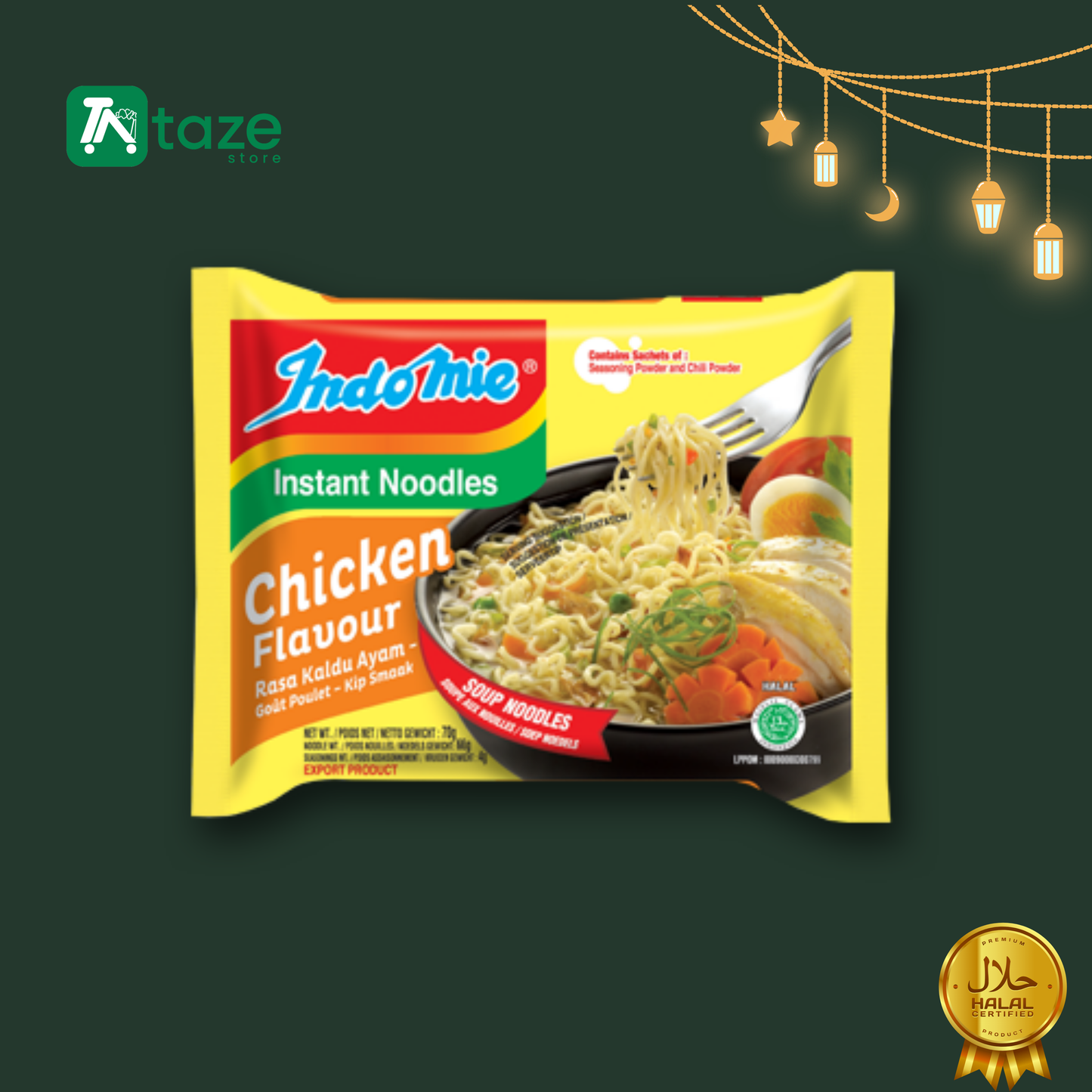 Indomie Instantnudeln - Hühnergeschmack (5*70g)